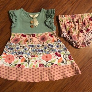 Matilda Jane 3/6 month dress with diaper cover